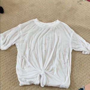 White t shirt with rips